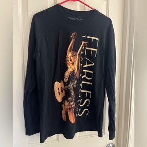 Taylor Swift Black Long Sleeve Tee - Fearless Design